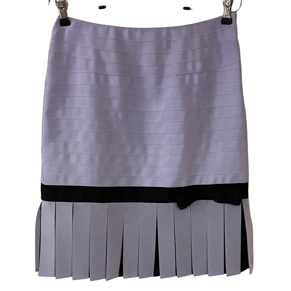 Carlisle Purple‎ Ribbon Pleated Carwash Mini Skirt Easter Career Wedding Chic 4